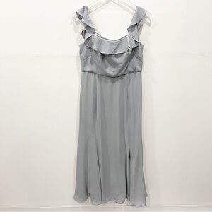 Wtoo Ruffle Trim Neckline Flowy Bridesmaid Dress Gown Size 8